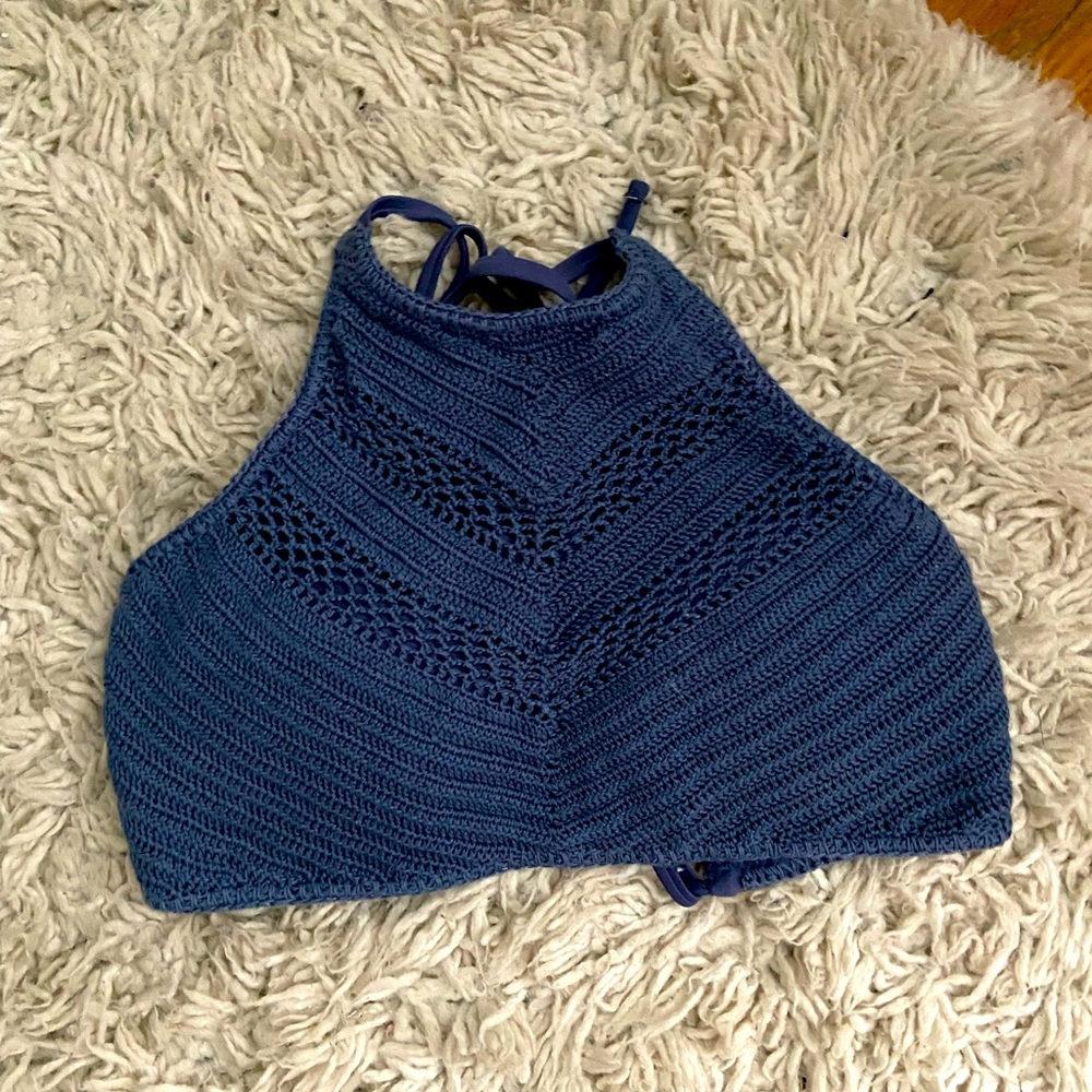 Navy Blue Halter Bikini Top!